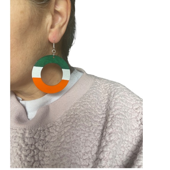 Irish Flag Hoop Earrings - Picture 5 of 7